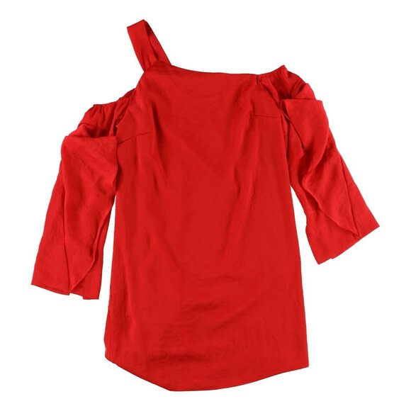 Rachel Roy Womens Ruffled One-Shoulder a-line Dress  Red  12 - Picture 1 of 1
